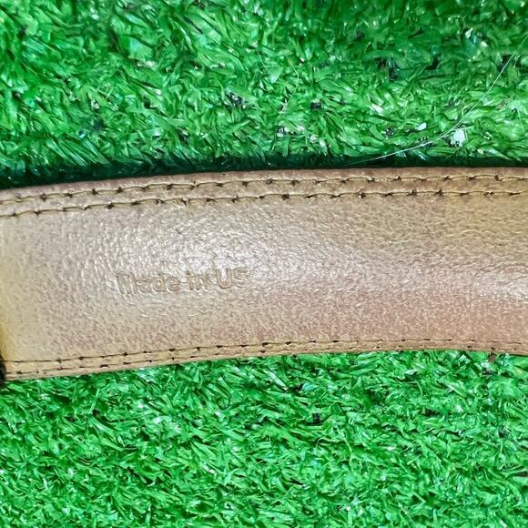 H.S. Trask Brown Genuine American Bison Leather Men's Belt Size 44 EUC Gallatin - Picture 6 of 9